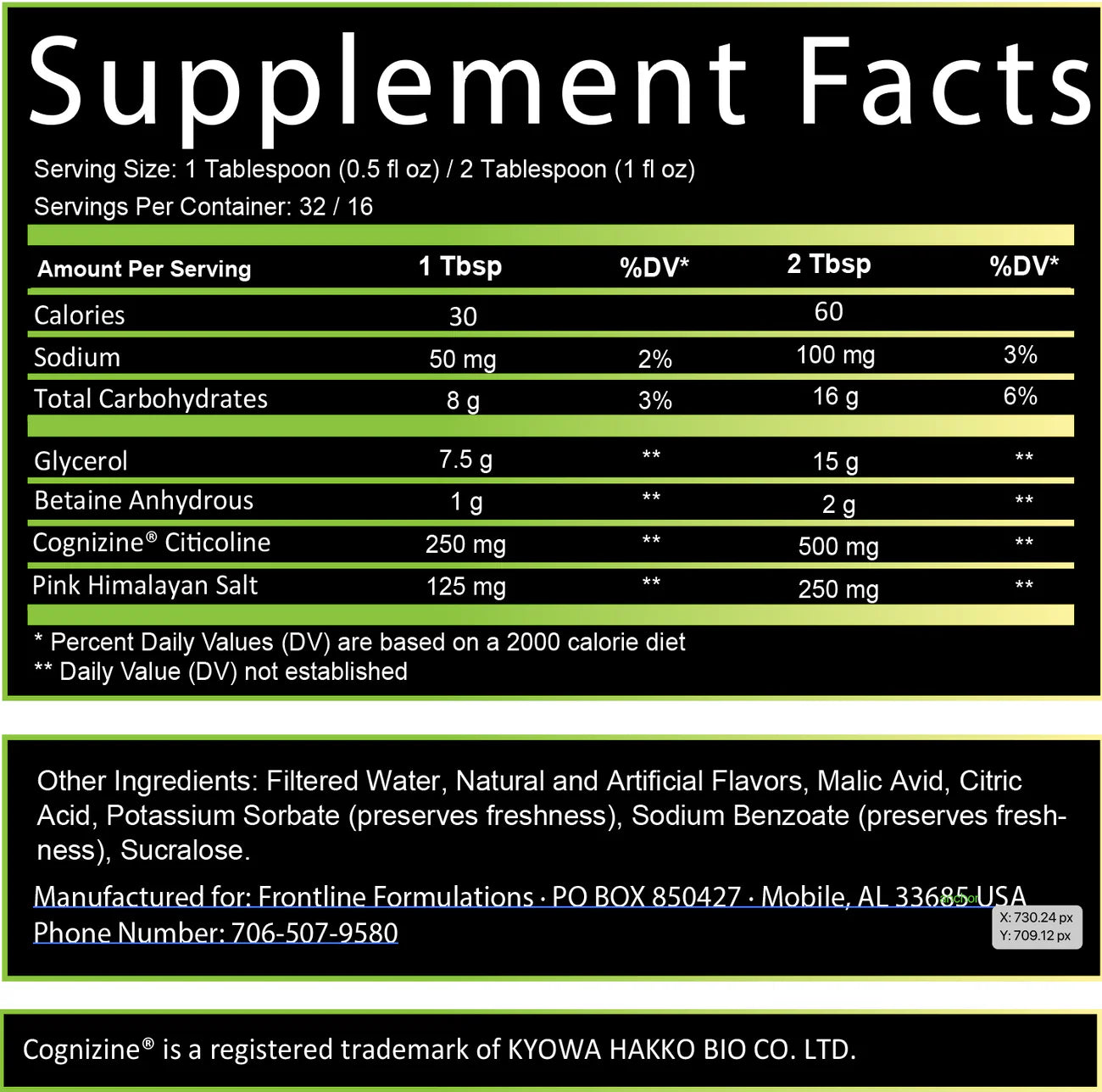 Frontline Formulations MK ultra liquid nootropic pump